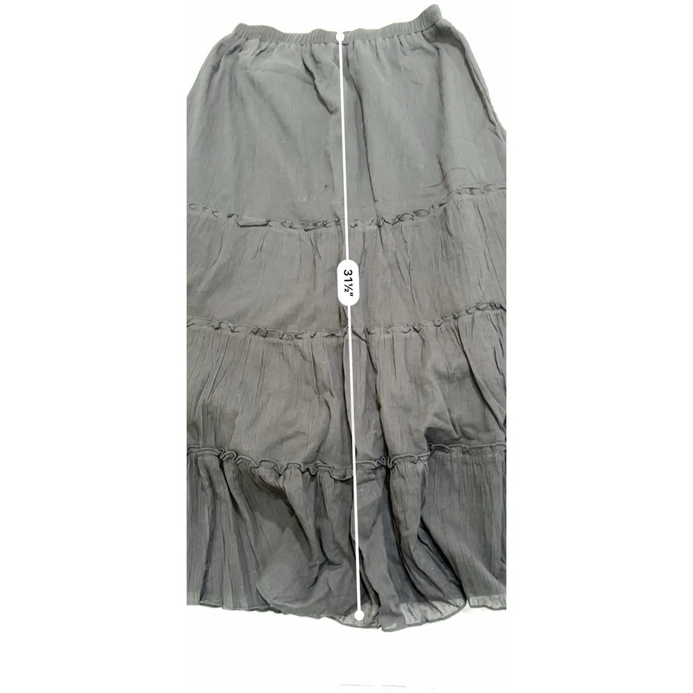 D & Co Denim and Company Skirt Women's Size Small Elastic Waist Skirt Ruffle EUC - Picture 7 of 8